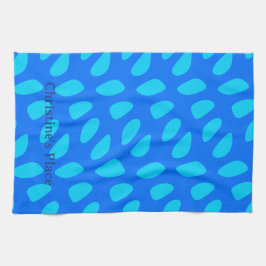 Pano De Prato Padrão Abstrato de Lágrima Azul Divertido