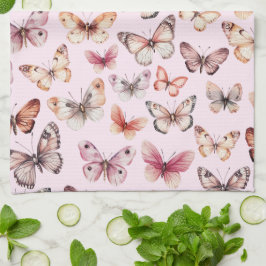 Pano De Prato Padrão de Borboleta Aquarela Elegante Presente Bon