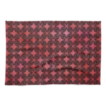 Padrão de Cadeias de Diamantes Preto e Vermelho