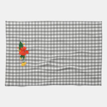 Padrão de flor silvestre simples em cinza tartan