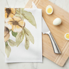 Pano De Prato Padrão de Flores em Aquarela Fundo Personalizado 