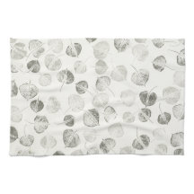 Padrão de Folhas de Aspen Pretas e Brancas © Sandy