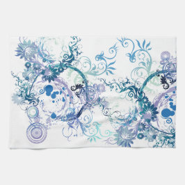 Pano De Prato Padrão de inverno. Azul. Turquesa.