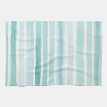 Padrão de Listra Vertical Aquática em Aquarela Cos