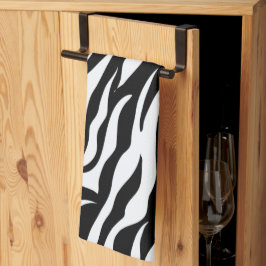 Pano De Prato Padrão de Listras de Zebra Preto e Branco de Impre