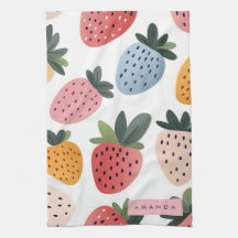Padrão de morango de Fruta branca personalizado