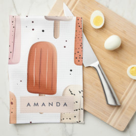 Pano De Prato Padrão de picolé de cor personalizada monograma