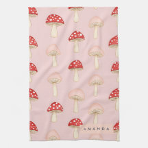 Padrão Personalizado de Cogumelo Vermelho Rosa-Ros