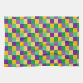 PANO DE PRATO PADRÃO VERDE AMARELO AMARELO MARDI GRAS VERIFICADO