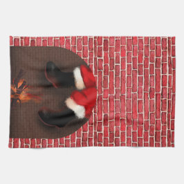 Pano De Prato Papais noeis na chaminé