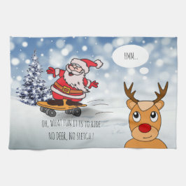 Pano De Prato Papais noeis no skate, surra engraçada no inverno