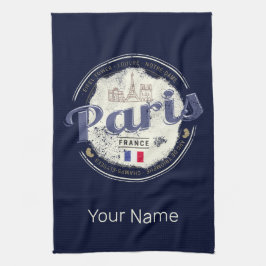 Pano De Prato Paris Capital França Torre Eiffel Vintage Souvenir