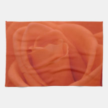 Peach Rosa Floral Image Kitchen Tea Towel