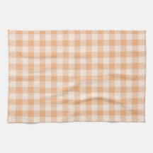 Peach White Checkered Gingham Patterno