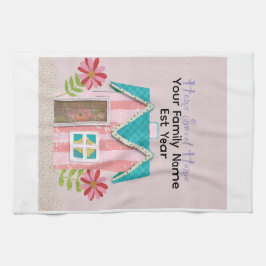 Pano De Prato Personalizado O Capricho da Assinatura (Rosa e Tur
