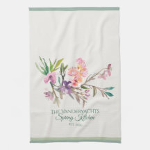Personalized Spring Floral Watercolor Botanical 