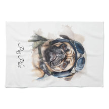 Pet Pilot Pug personalizável