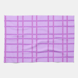 Pano De Prato Pink and purple flower checkered pattern