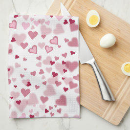 Pano De Prato  Pink Lovely Hearts Pattern 