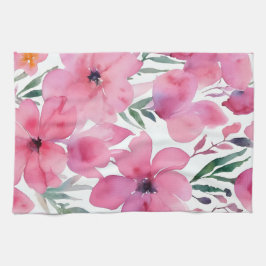 Pano De Prato Pink Petals | Watercolor Floral Painted Flowers