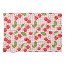 Piquenique Rosa Gingham e Cerejas Vermelhas