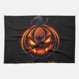 Pano De Prato Playful Pumpkin Monster Halloween Kitchen Towel