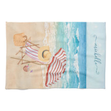 Praia Tropical de Watercolor