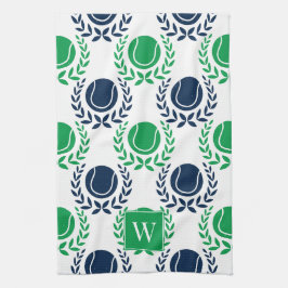 Pano De Prato Preppy Tennis Laurel Wreath - Navy & Green