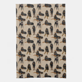 Pano De Prato Preto e Tan em Tan