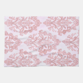 Pano De Prato Pretty in Pink Victorian Damask Watercolor Pattern
