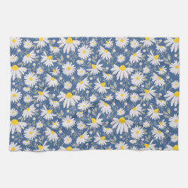 Pano De Prato Primavera Daisies - Azul escuro