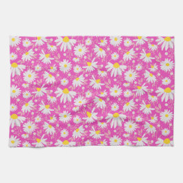 Pano De Prato Primavera Daisies - Rosa