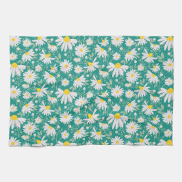 Pano De Prato Primavera Daisies - Verde brilhante