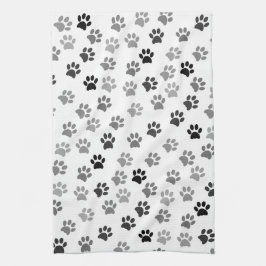 Pano De Prato Puppy Dog Paw Print | Cinzas brancas