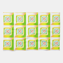 Quadrados 3D Inflados Verde Lima Amarelo Azul Rosa