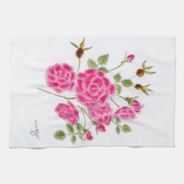 Pano De Prato Red Rose kitchen tea towel