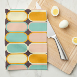 Pano De Prato Retro geometric pattern with vertical ovals