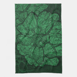 Pano De Prato Rich Emerald Green - Padrão Floral