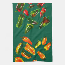 Pano De Prato Rich Harvest of Peppers Kitchen Towels