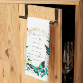 Pano De Prato Romanos 8:28 Flores e borboletas