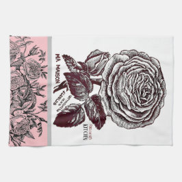 Pano De Prato Rosa antigo - Sua escolha de texto rosa