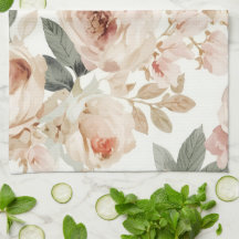 Rosas Rosa Suave Impressão Floral Aquarela Botânic