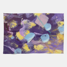 Pano De Prato Roxo e Amarelo Vibrantes, Arte Abstrata 
