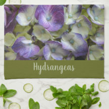Roxo Verde e Creme Hydrangea Linda Floral