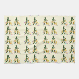 Pano De Prato Sapo retrô de uma bicicleta com flores