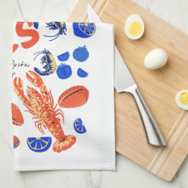 Pano De Prato Seafood Beach Fisherman Ocean Tropical Quote 