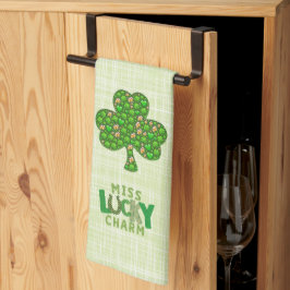 Pano De Prato Senhorita Lucky Charm Shamrock Rua. Dia de Patrick