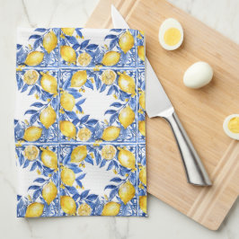 Pano De Prato Sicilian Lemon Tiles Pattern Mediterranean Dolce