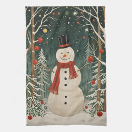 Pano De Prato Sonho de inverno de Snowman