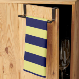 Pano De Prato Stripes in Navy Blue and Yellow